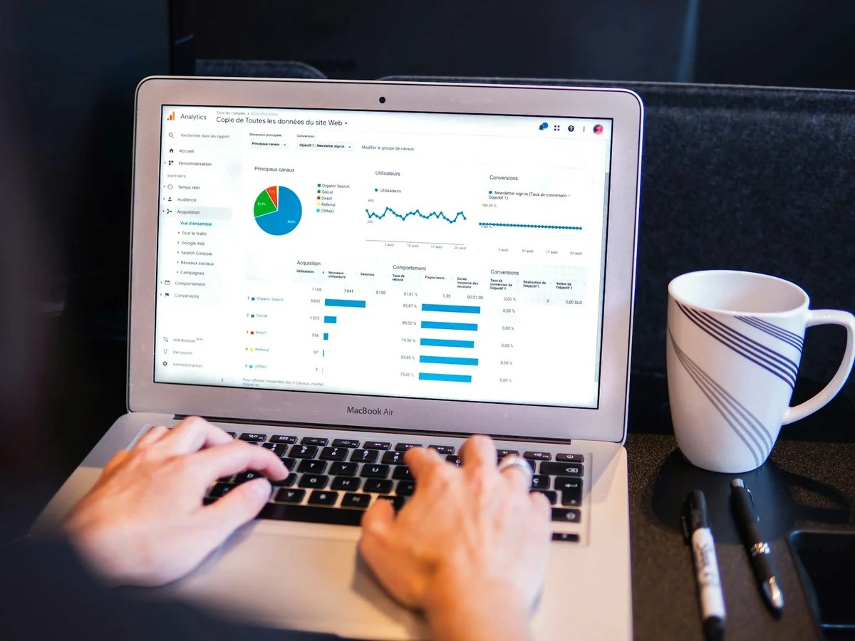 Google Analytics izvještaj s organskim pretraživanjem i izvorima posjeta